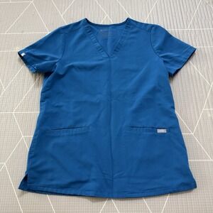 Figs Scrub Top Casma Three Pocket Size Small‎ Blue FW1100